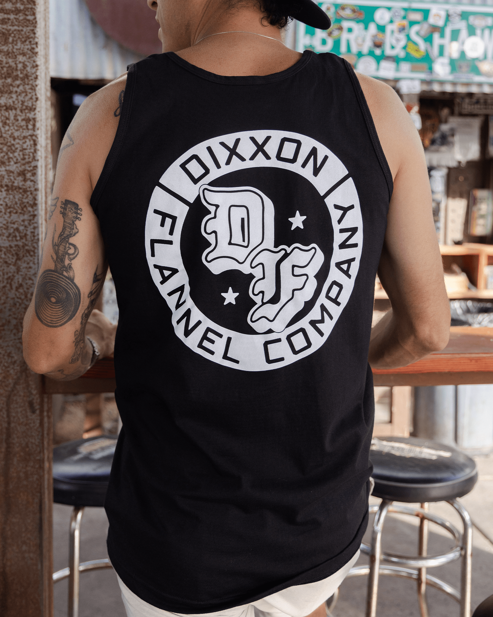 White Stars Tank - Black - Dixxon Flannel Co.