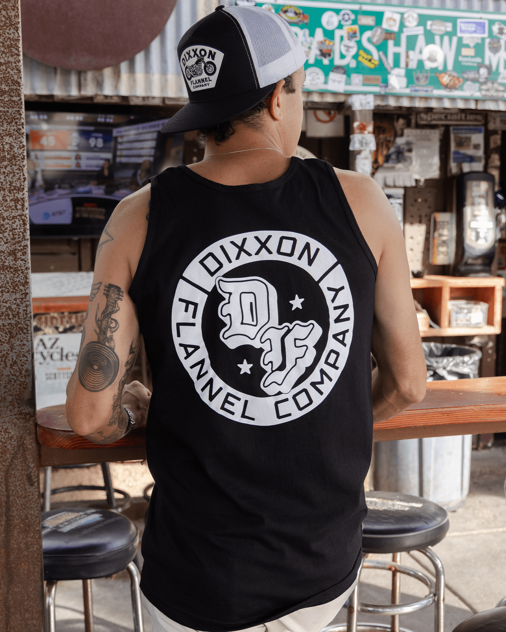 White Stars Tank - Black - Dixxon Flannel Co.