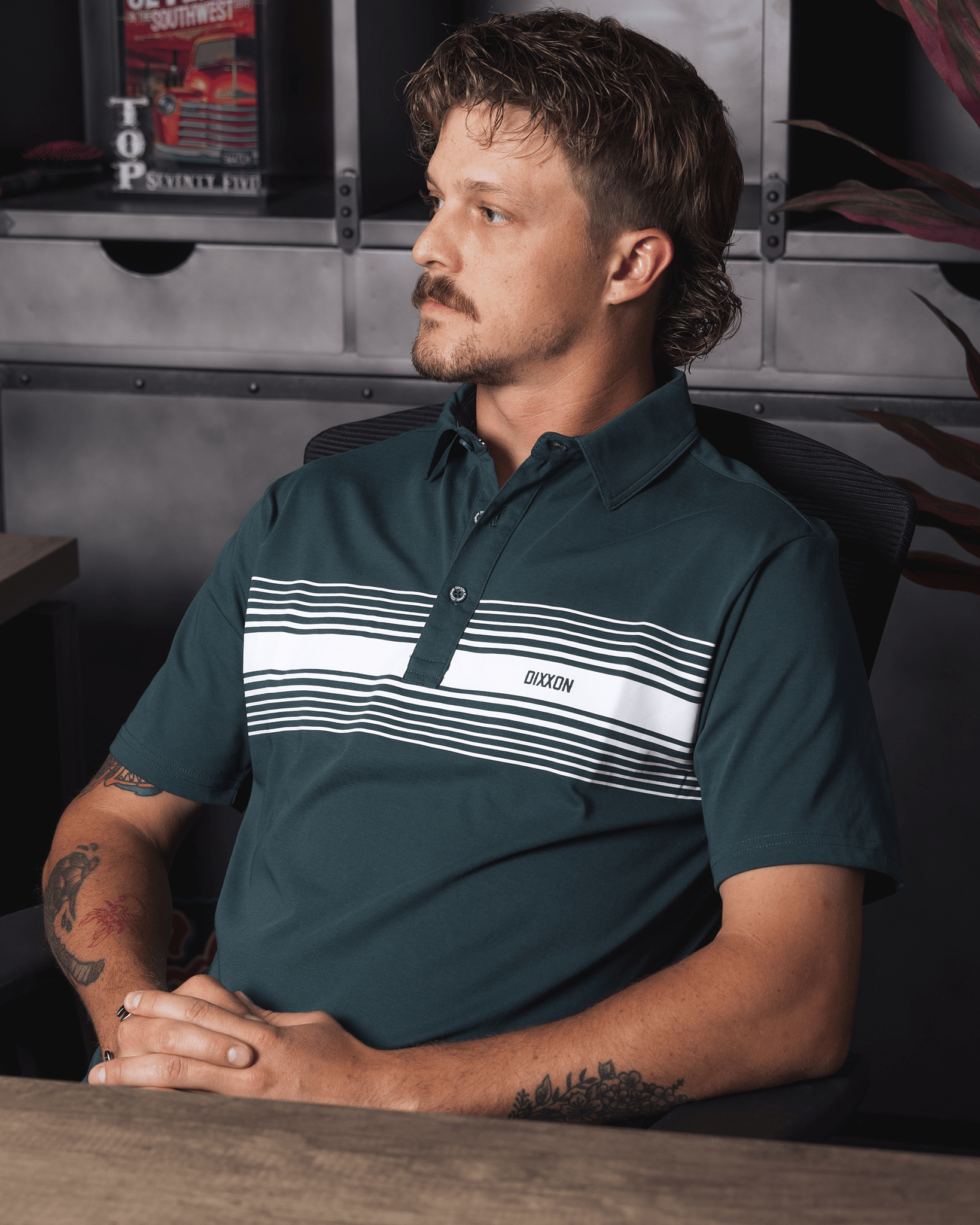 White Stripe Premium Polo - Green - Dixxon Flannel Co. view 4