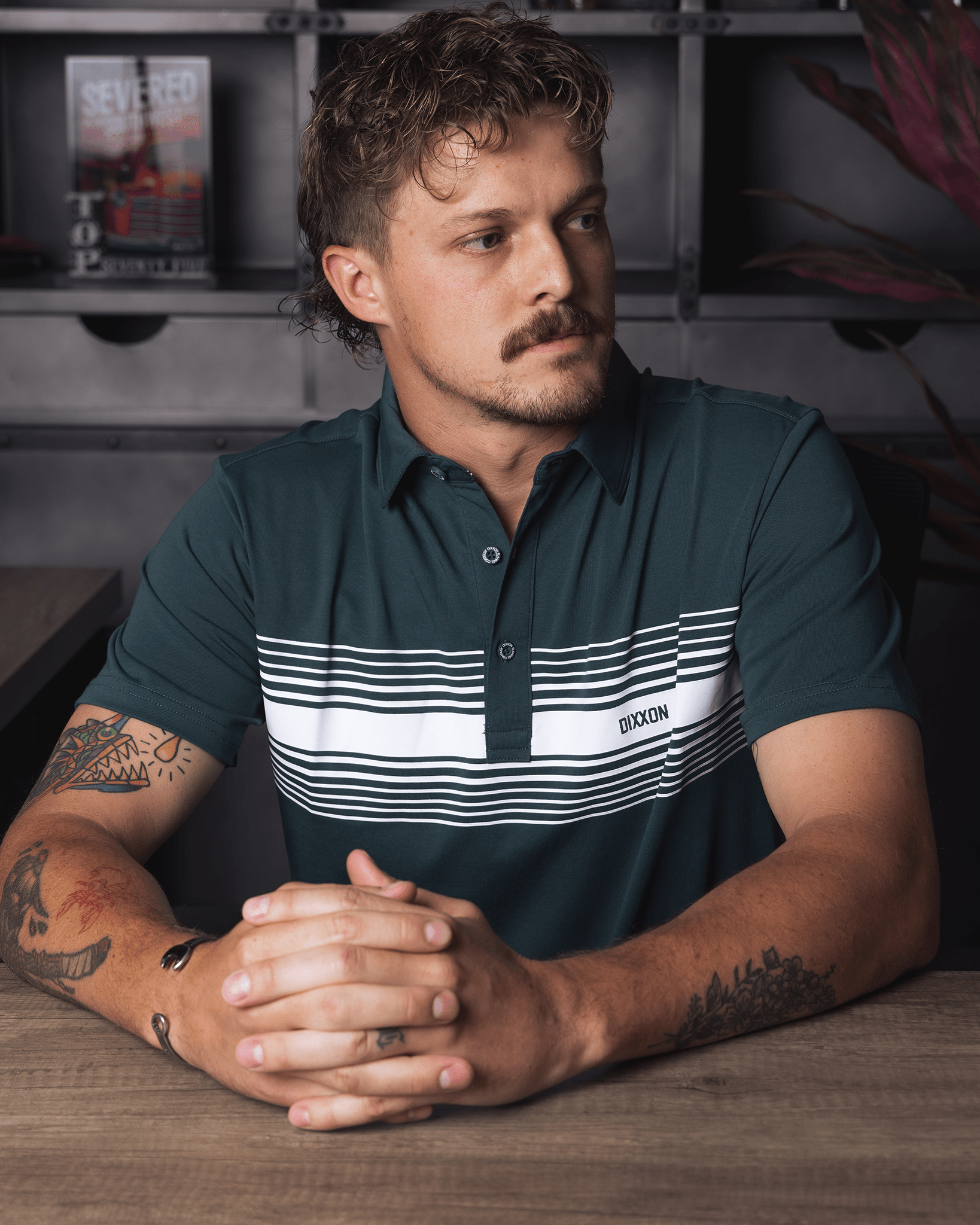 White Stripe Premium Polo - Green - Dixxon Flannel Co. view 5
