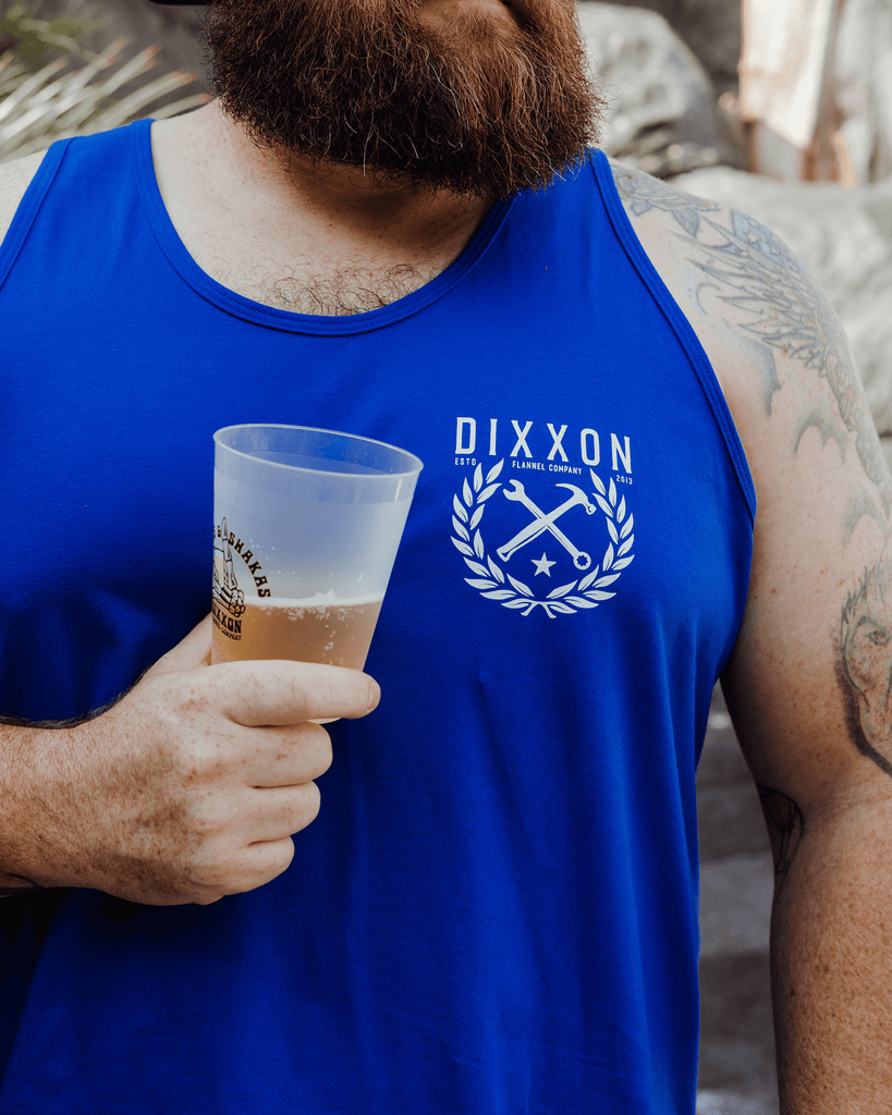 White Tradition Badge Tank - Royal Blue - Dixxon Flannel Co.