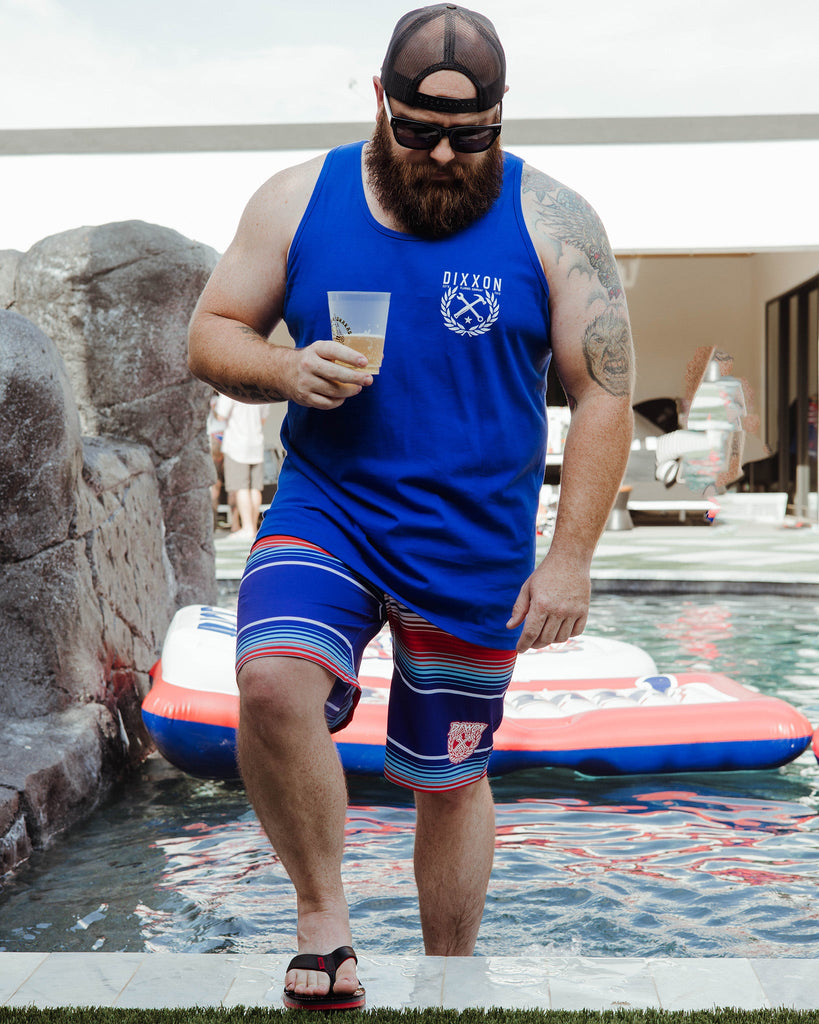 White Tradition Badge Tank - Royal Blue - Dixxon Flannel Co.