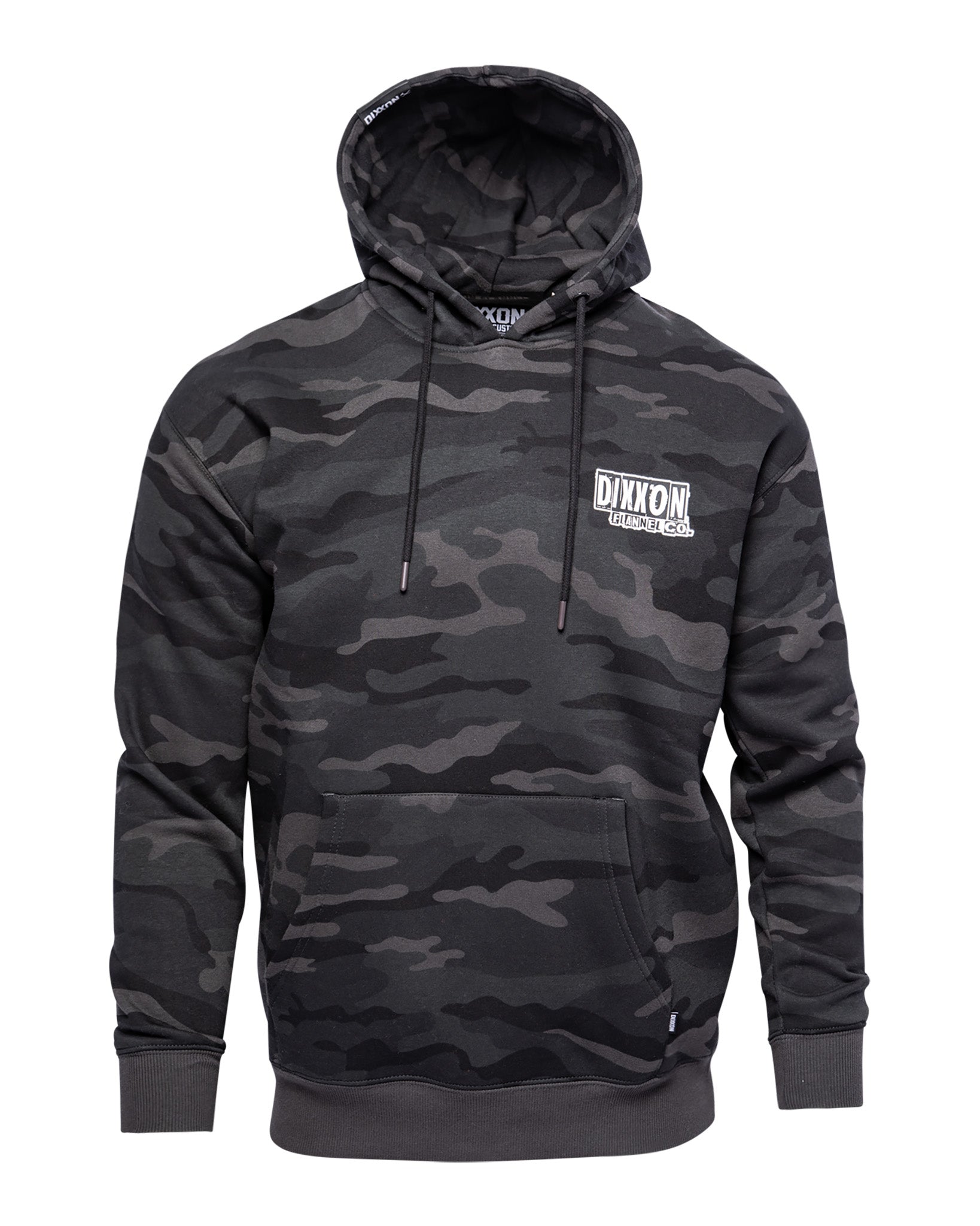 White Truckin' Pullover Hoodie - Black Camo | Dixxon Flannel Co.