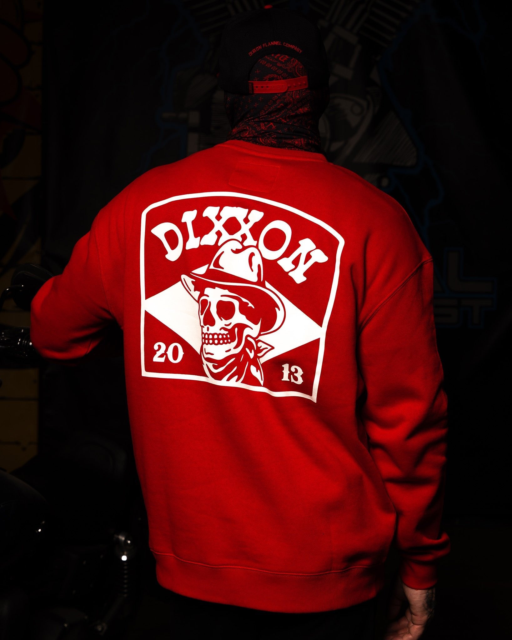 White Vaquero Crewneck Sweatshirt - Red | Dixxon Flannel Co.