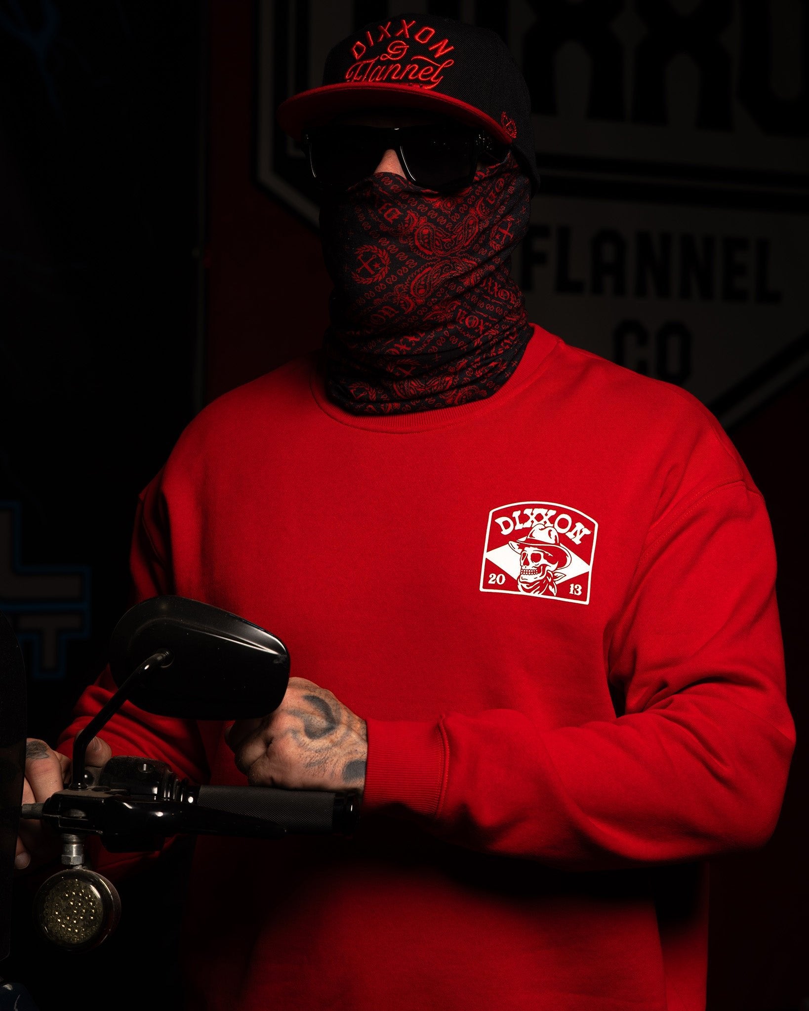 White Vaquero Crewneck Sweatshirt - Red | Dixxon Flannel Co.