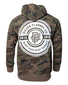White Work Hard Badge Zip Up - Camo - Dixxon Flannel Co.