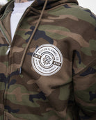 White Work Hard Badge Zip Up - Camo - Dixxon Flannel Co.
