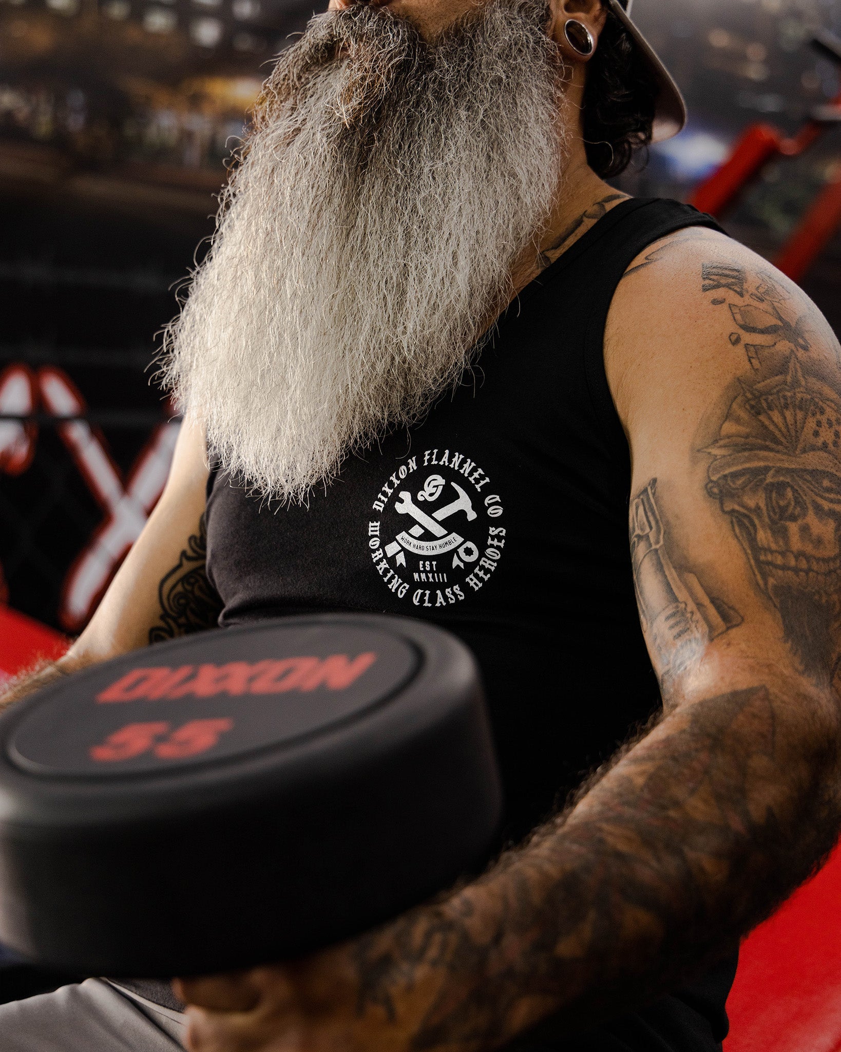 White Working Class Badge Tank - Black - Dixxon Flannel Co.