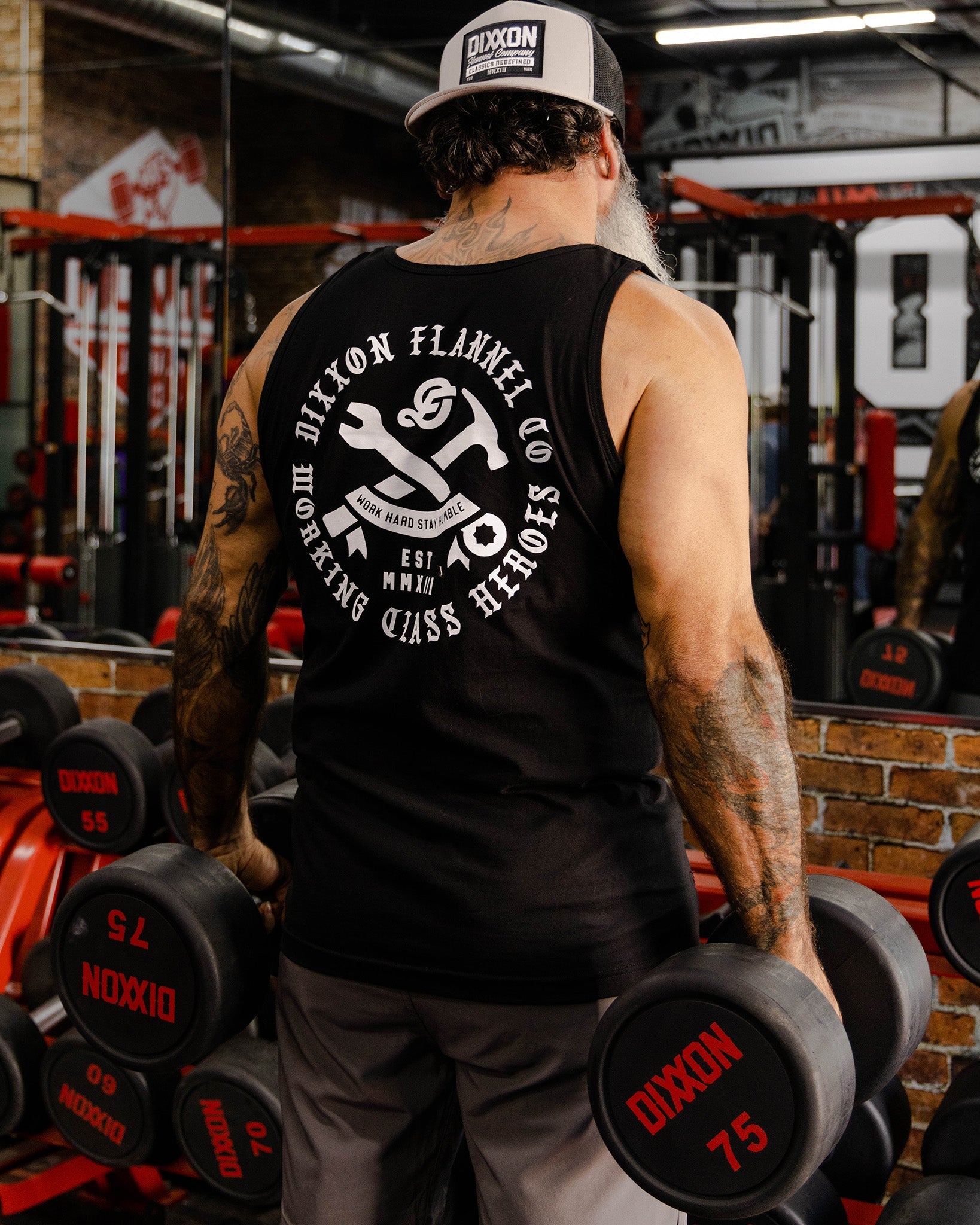 White Working Class Badge Tank - Black - Dixxon Flannel Co.