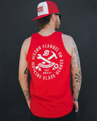 White Working Class Badge Tank - Red - Dixxon Flannel Co.