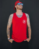 White Working Class Badge Tank - Red - Dixxon Flannel Co.