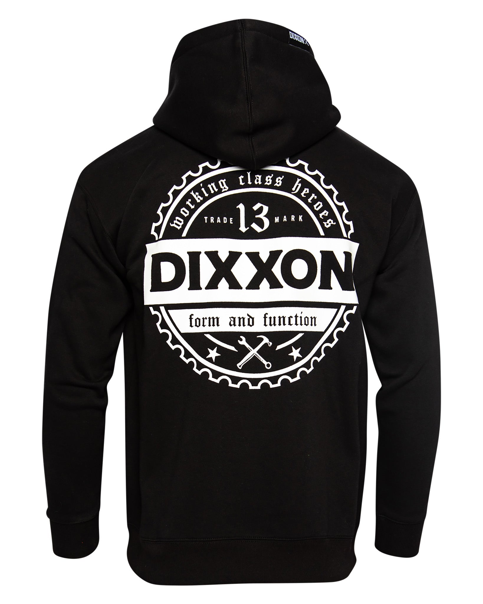 White Working Class Gear Pullover Hoodie - Black | Dixxon Flannel Co.