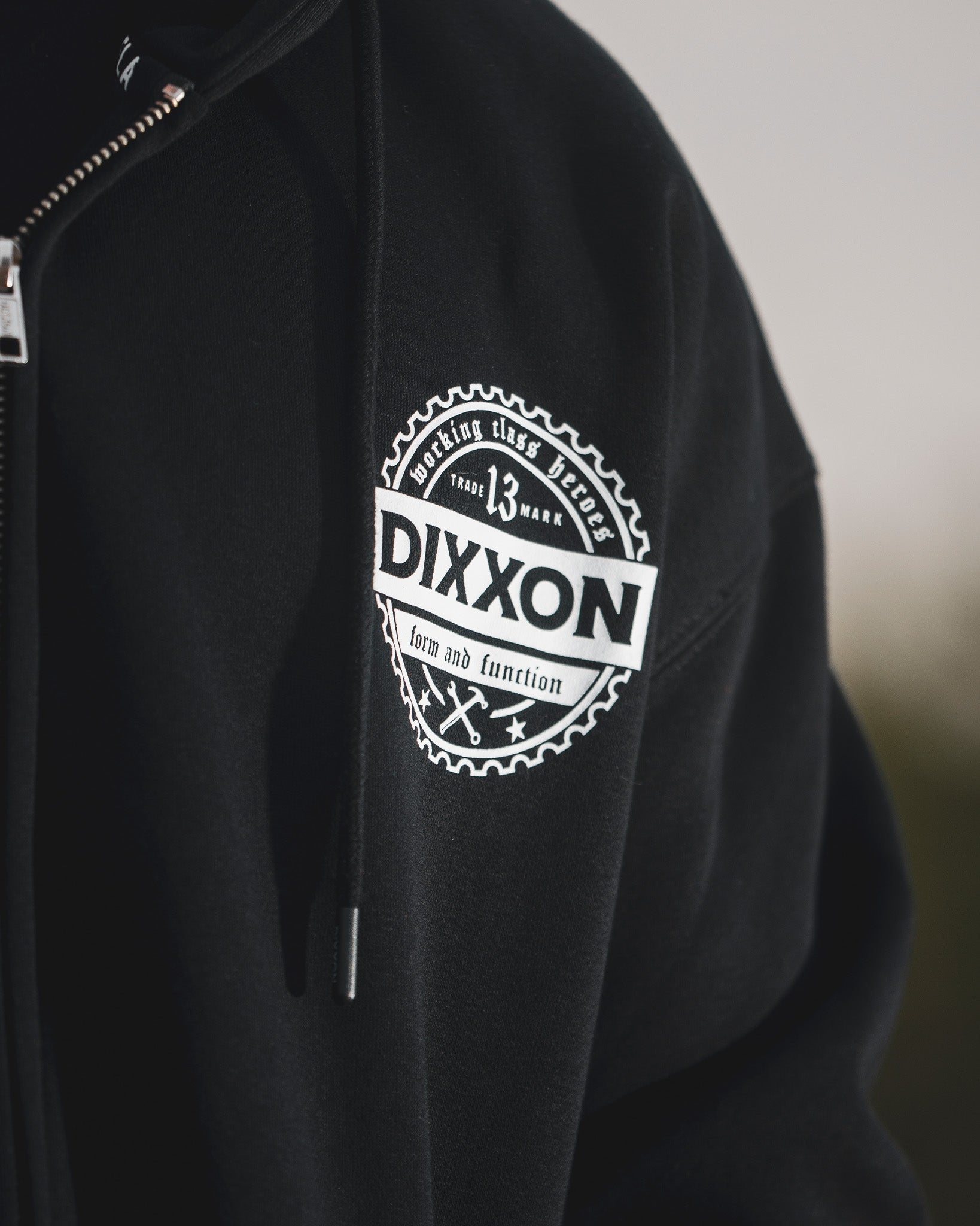 White Working Class Gear Zip Up Hoodie - Black - Dixxon Flannel Co.