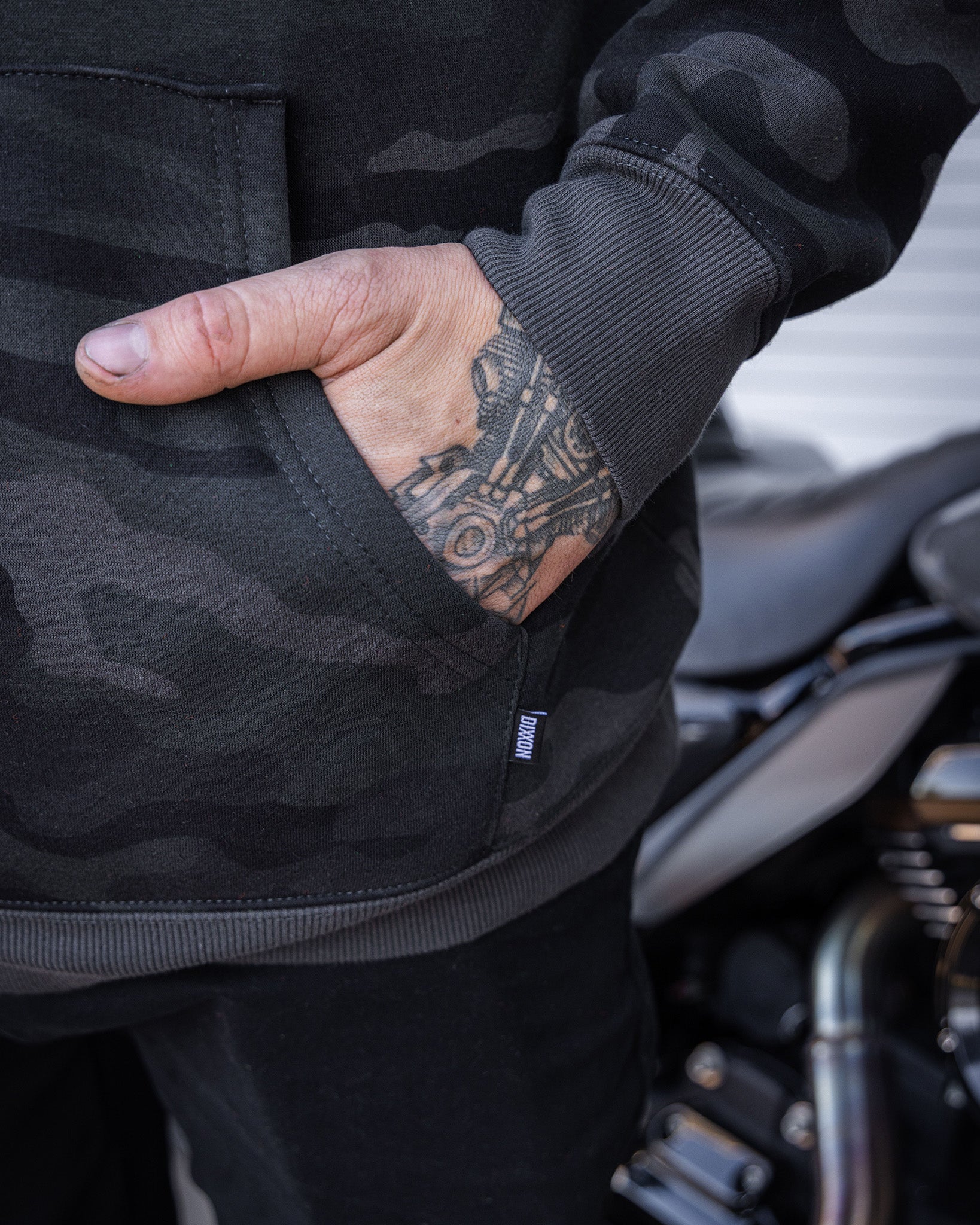 White Working Class Pullover Hoodie - Black Camo - Dixxon Flannel Co.