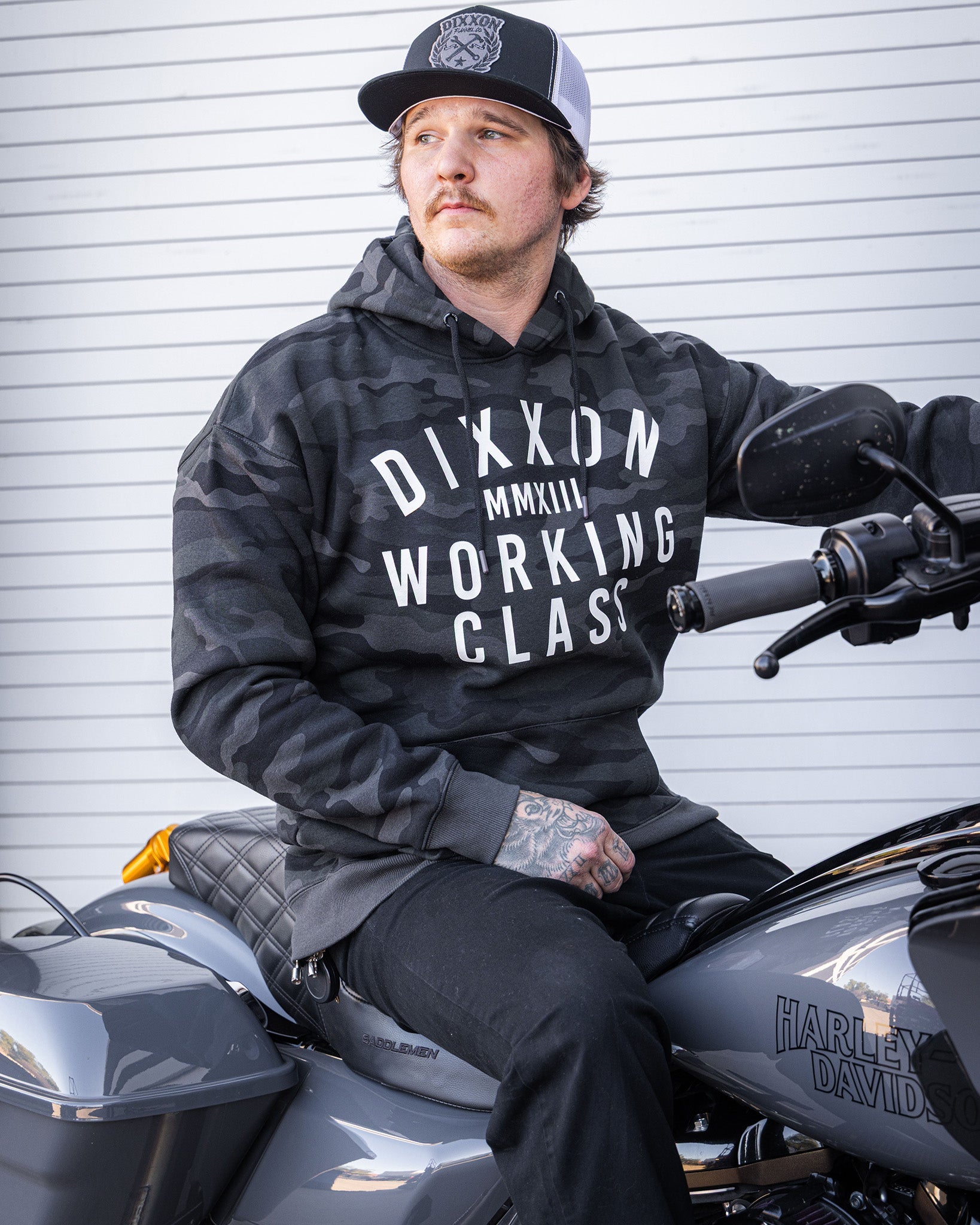 White Working Class Pullover Hoodie - Black Camo | Dixxon Flannel Co.