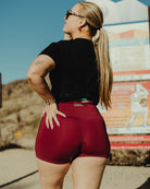 Women's 4" Biker Shorts - Maroon - Dixxon Flannel Co.