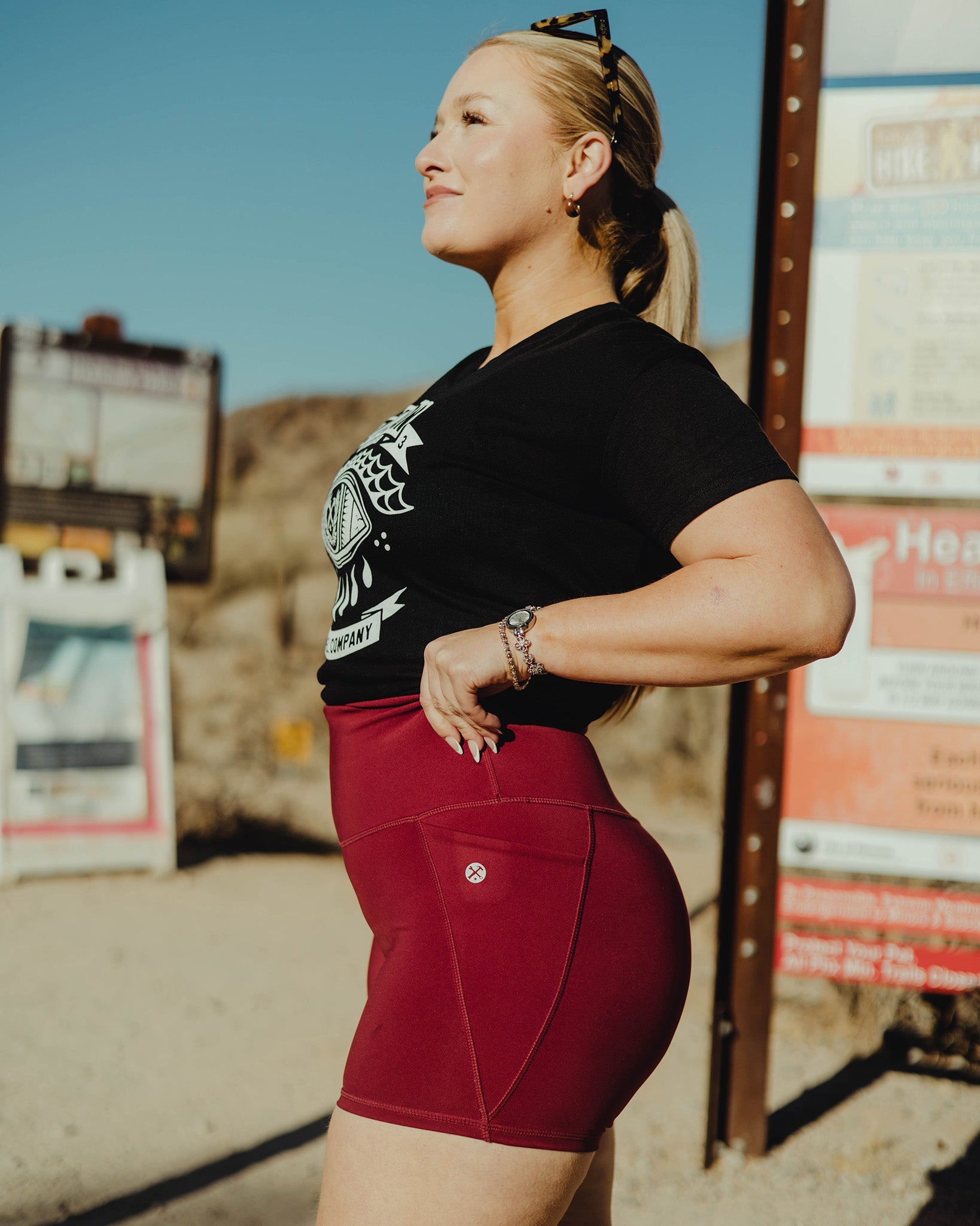 Women's 4" Biker Shorts - Maroon - Dixxon Flannel Co.