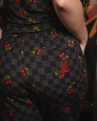 Women's Black Checkered and Cherry Pajama Pants - Dixxon Flannel Co.