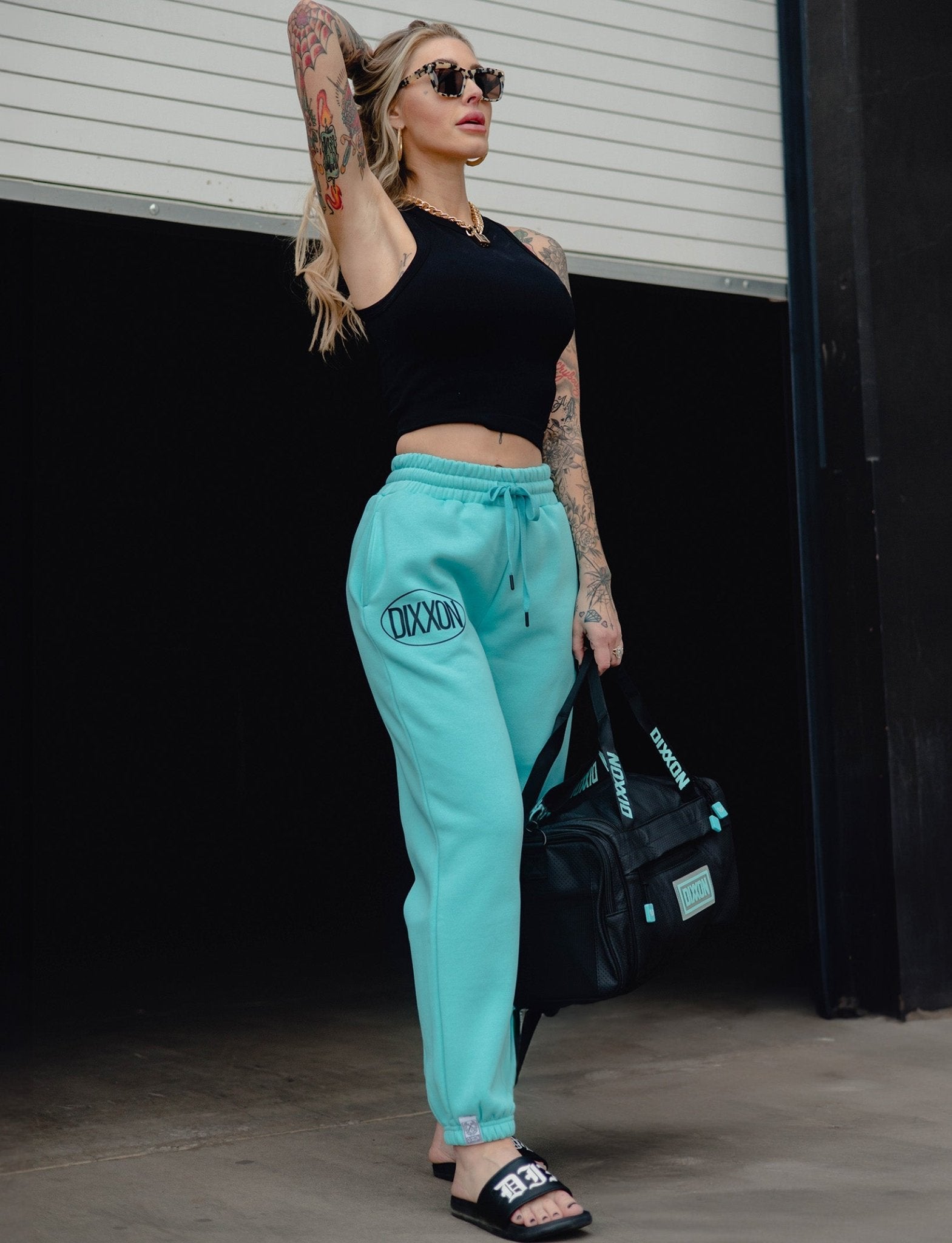 Women's Black Checkers Sweatpants - Tiffany - Dixxon Flannel Co.