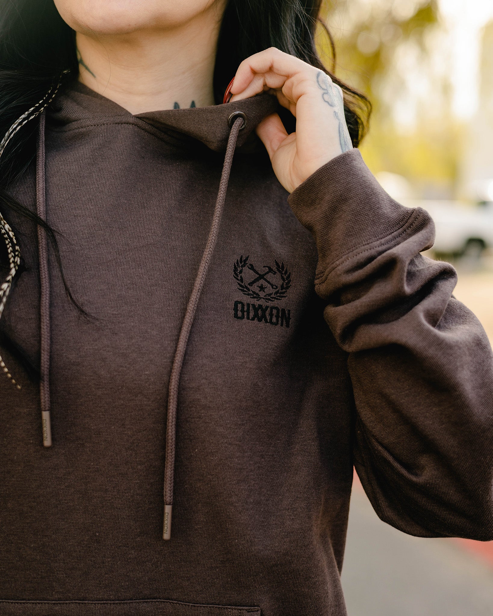 Women's Black Crest Lightweight Pullover Hoodie - Brown - Dixxon Flannel Co.