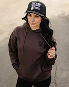 Women's Black Crest Lightweight Pullover Hoodie - Brown - Dixxon Flannel Co.