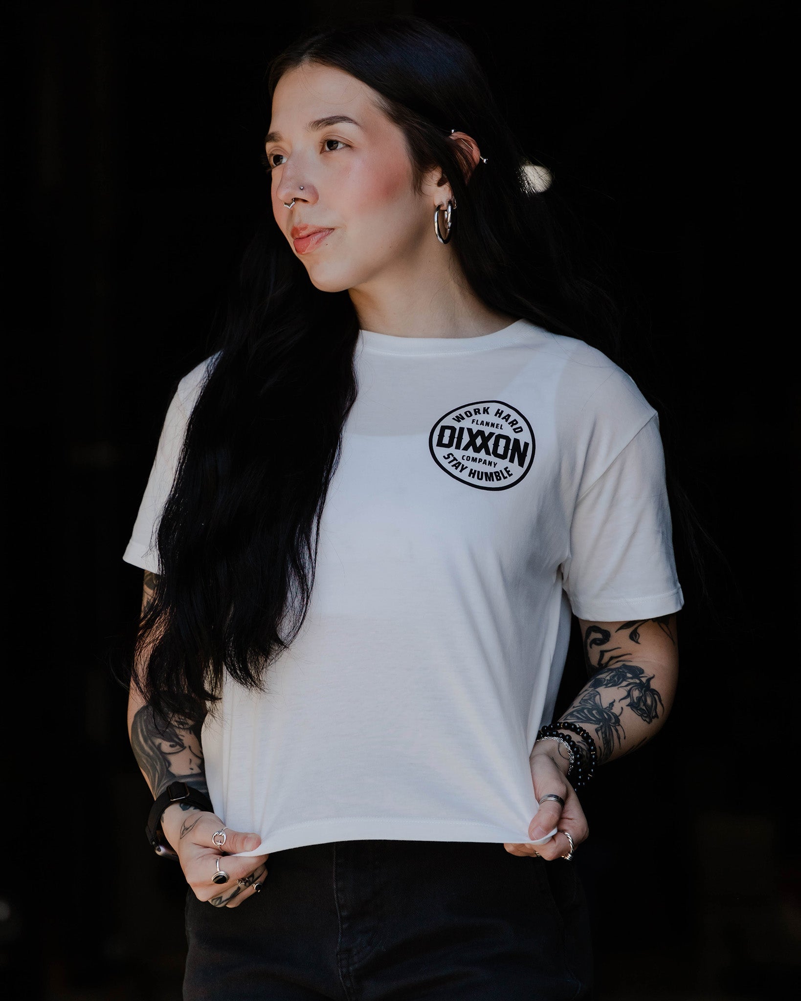 Women's Pin Up Crop Top - Black | Dixxon Flannel Co.
