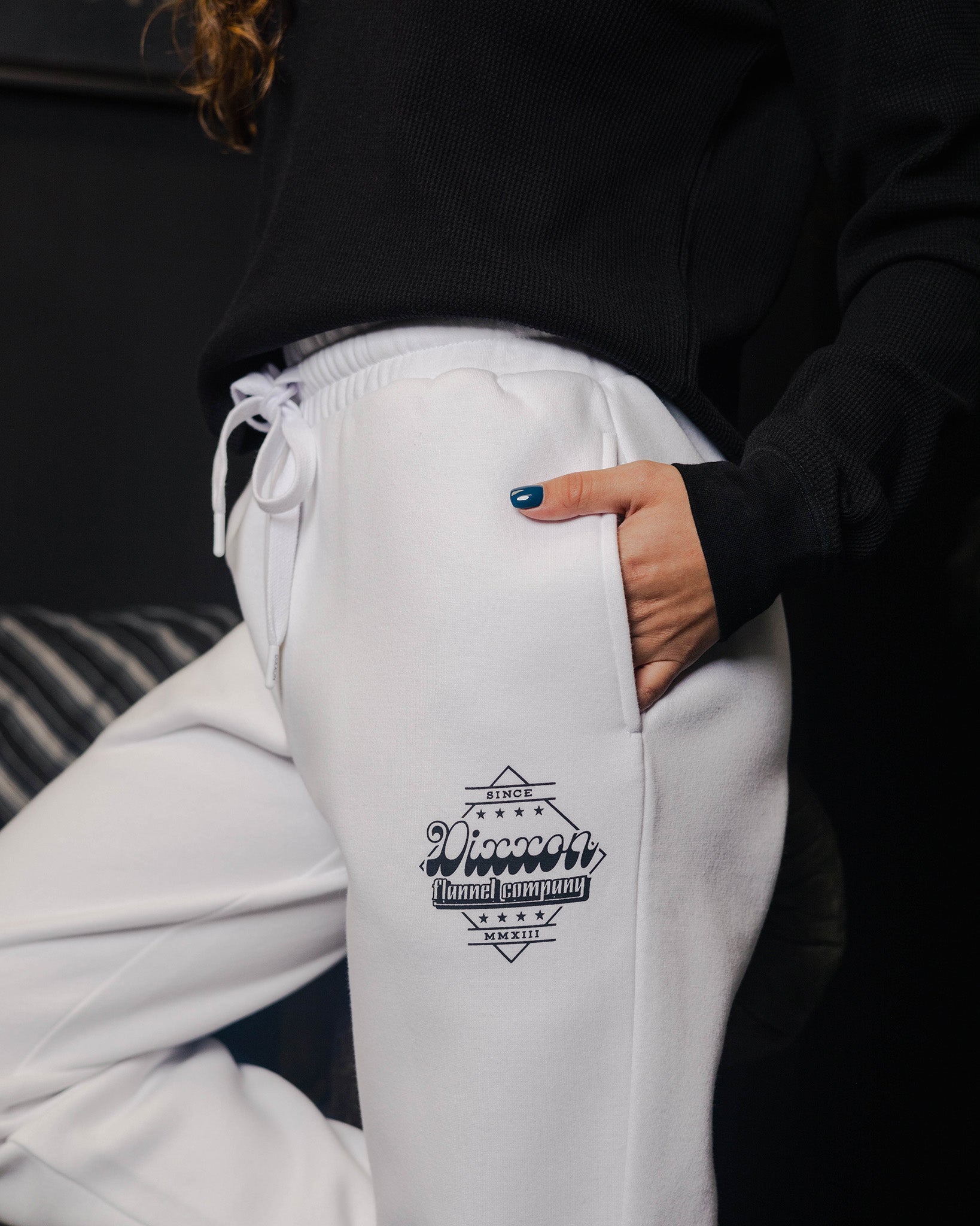 Women's Black Stardust Sweatpants - White - Dixxon Flannel Co.
