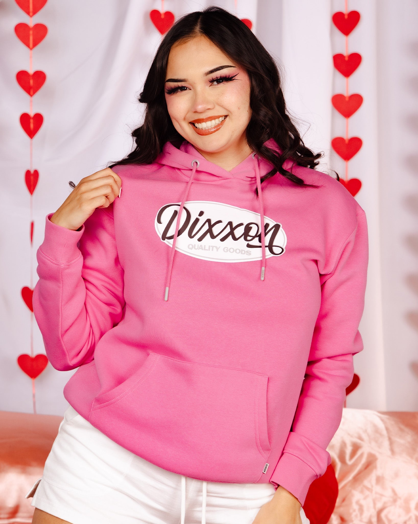 Women's Black & White Dixxon Quality Pullover Hoodie - Pink - Dixxon Flannel Co.