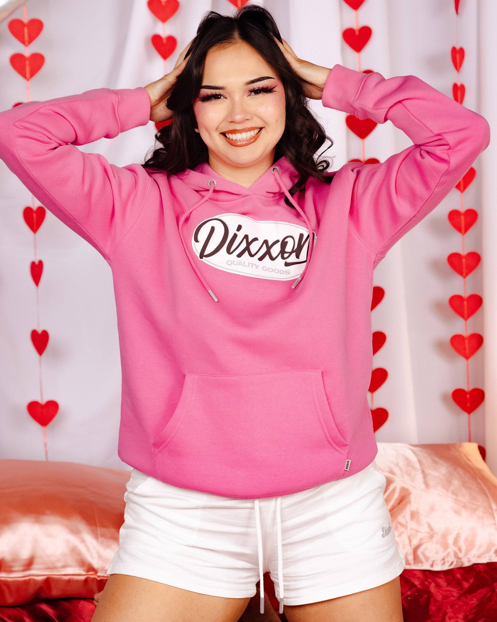 Dixxon Women's Black & White Pink Hoodie: Shop Quality Pullovers Now