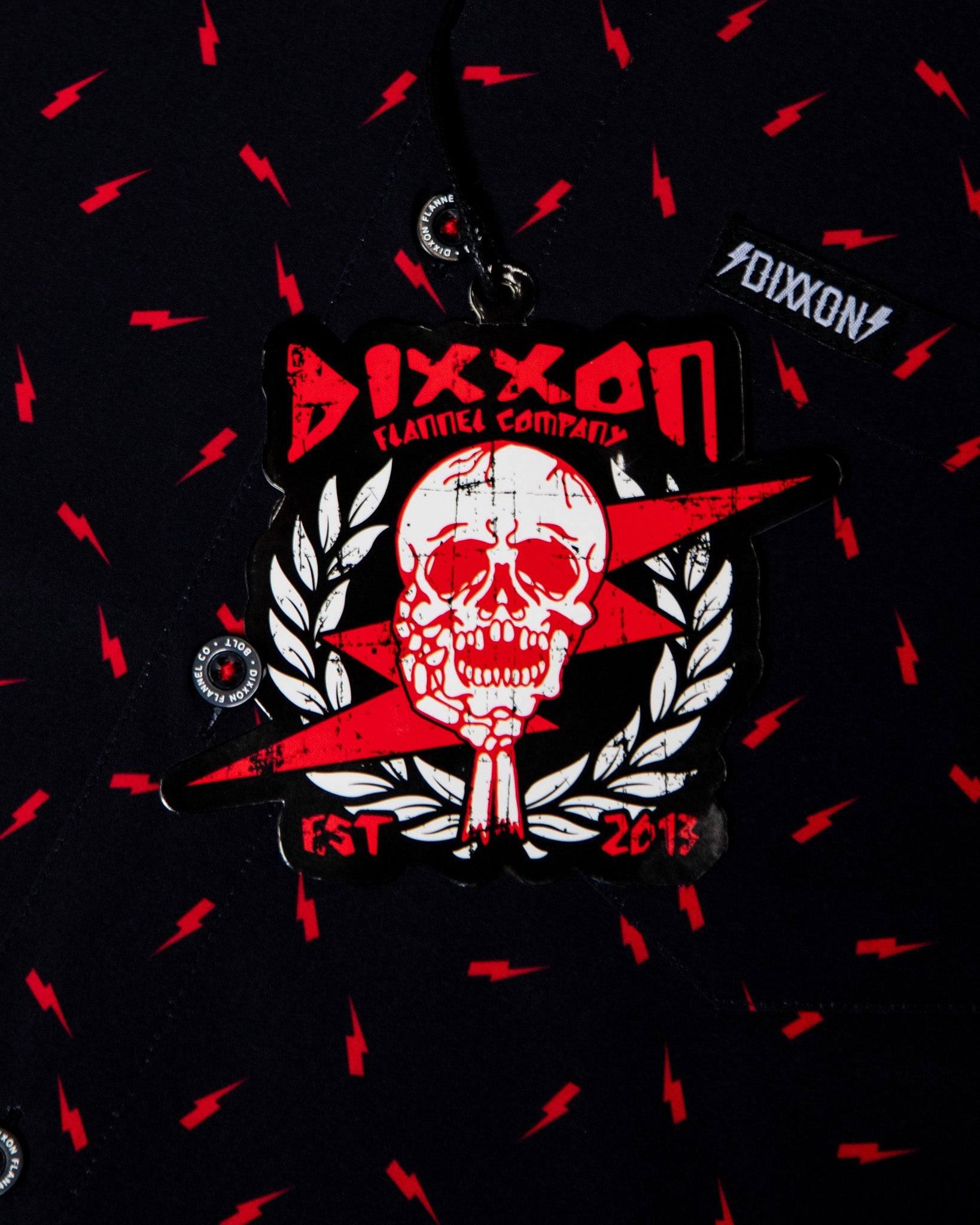 Women's Bolt Party Shirt - Black & Red - Dixxon Flannel Co.