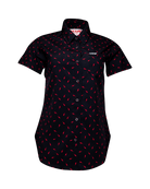 Women's Bolt Party Shirt - Black & Red - Dixxon Flannel Co.