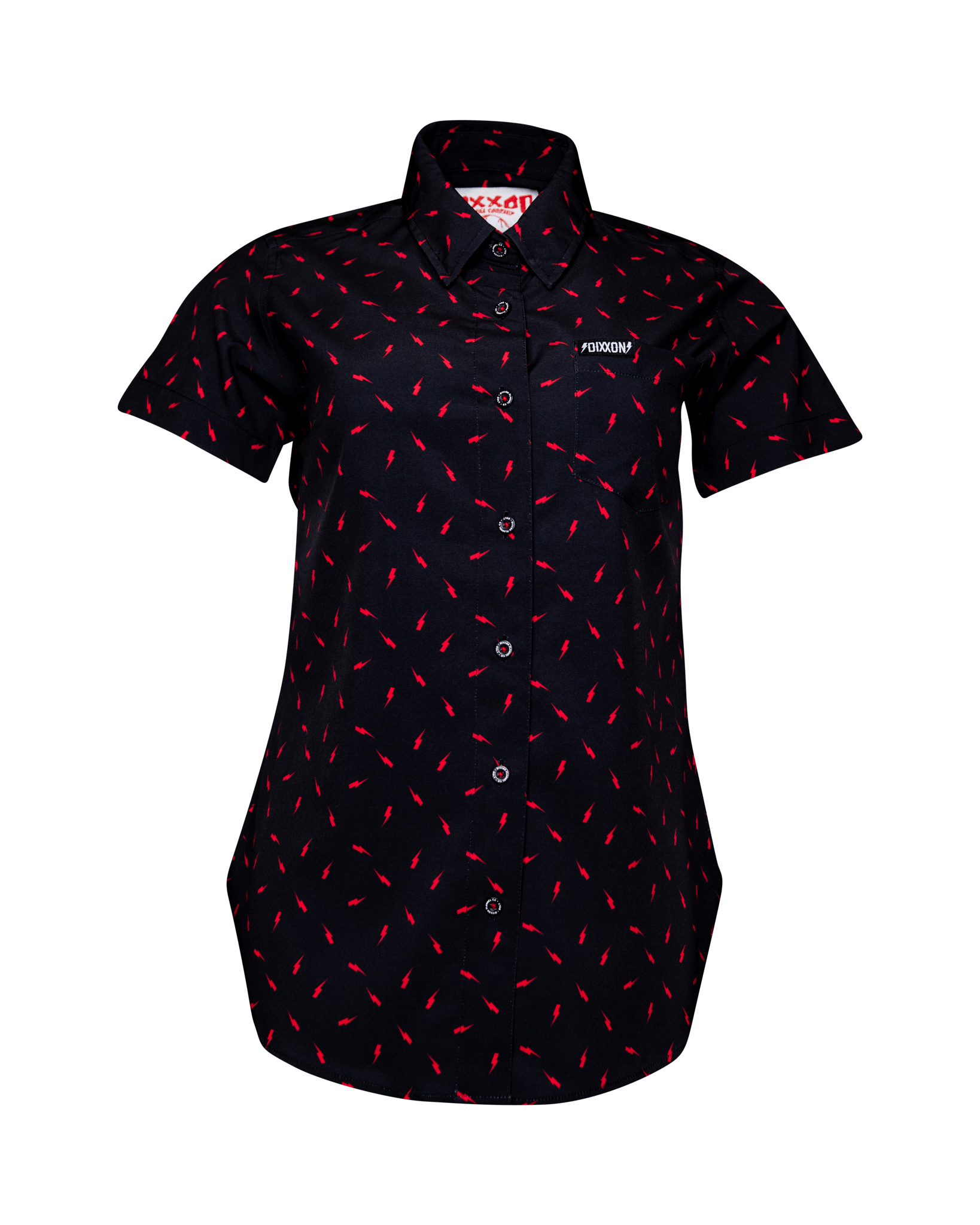 Women's Bolt Party Shirt - Black & Red - Dixxon Flannel Co.