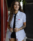 Women's Bolt Party Shirt - Black & White - Dixxon Flannel Co.