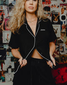 Women's Button Up Pajama Top - Black - Dixxon Flannel Co.