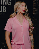 Women's Button Up Pajama Top - Pink - Dixxon Flannel Co.