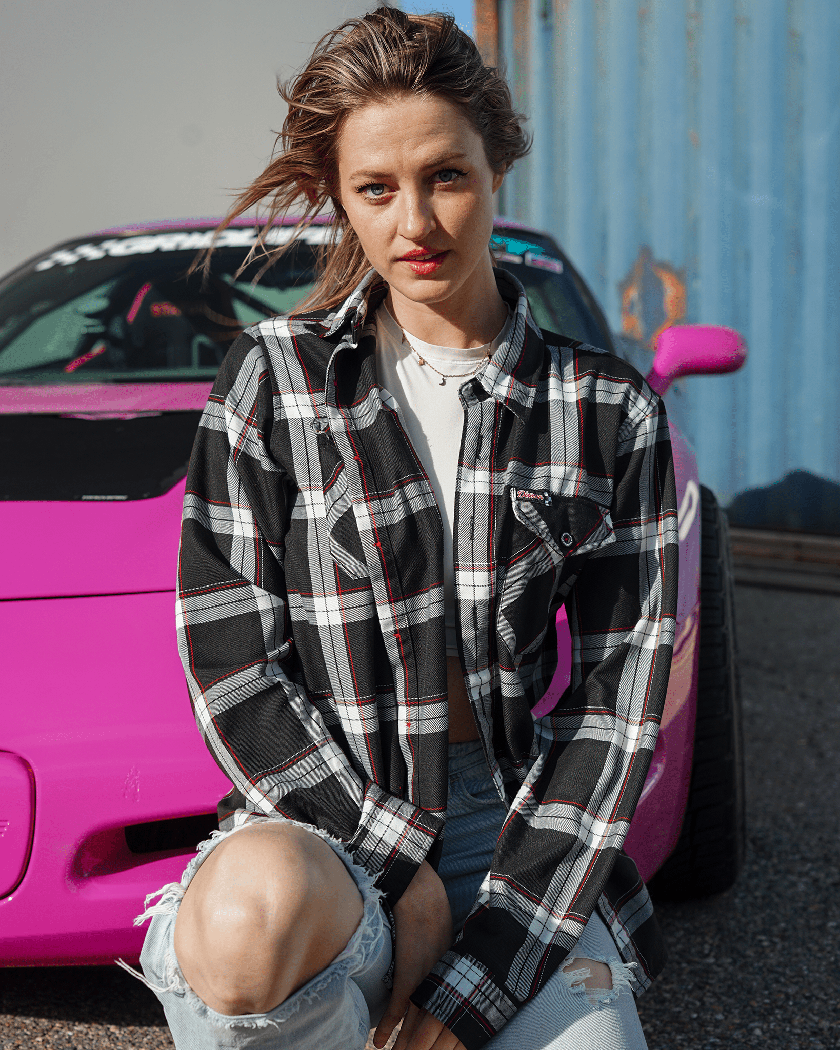LCW Vision Chemise à Carreaux Boutonnée à Manches Longues en Gabardine pour Femmes - S2BY24Z8-LQY - LC Waikiki