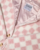Women's Checkered Sherpa Cardigan - Pink & Cream - Dixxon Flannel Co.
