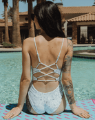 Women's Cindi One Piece Swimsuit - White Marble - Dixxon Flannel Co.