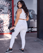 Women's Classic Crop Top - White Marble - Dixxon Flannel Co.