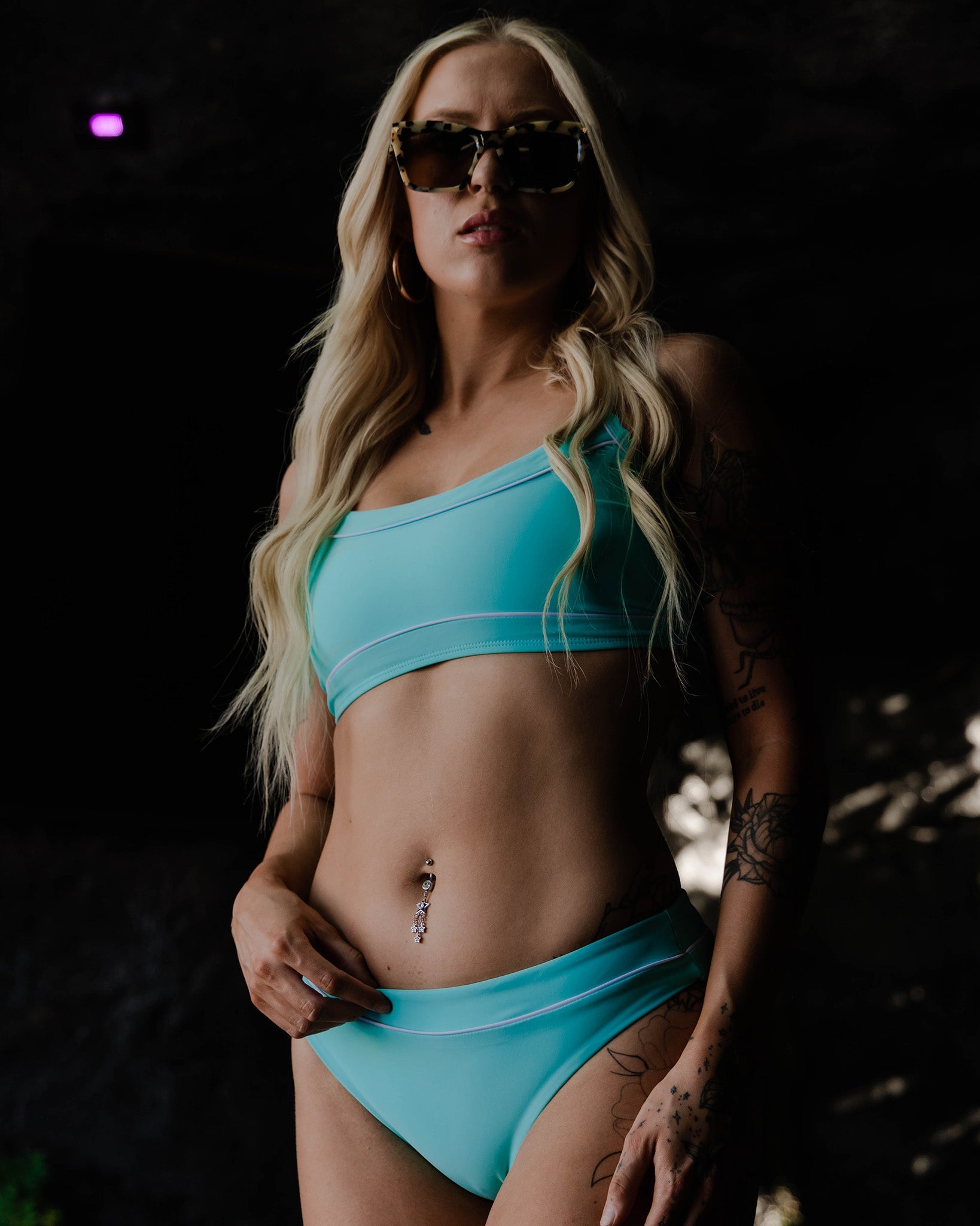 Women's Coastline Bikini Bottoms - Tiffany & White - Dixxon Flannel Co.