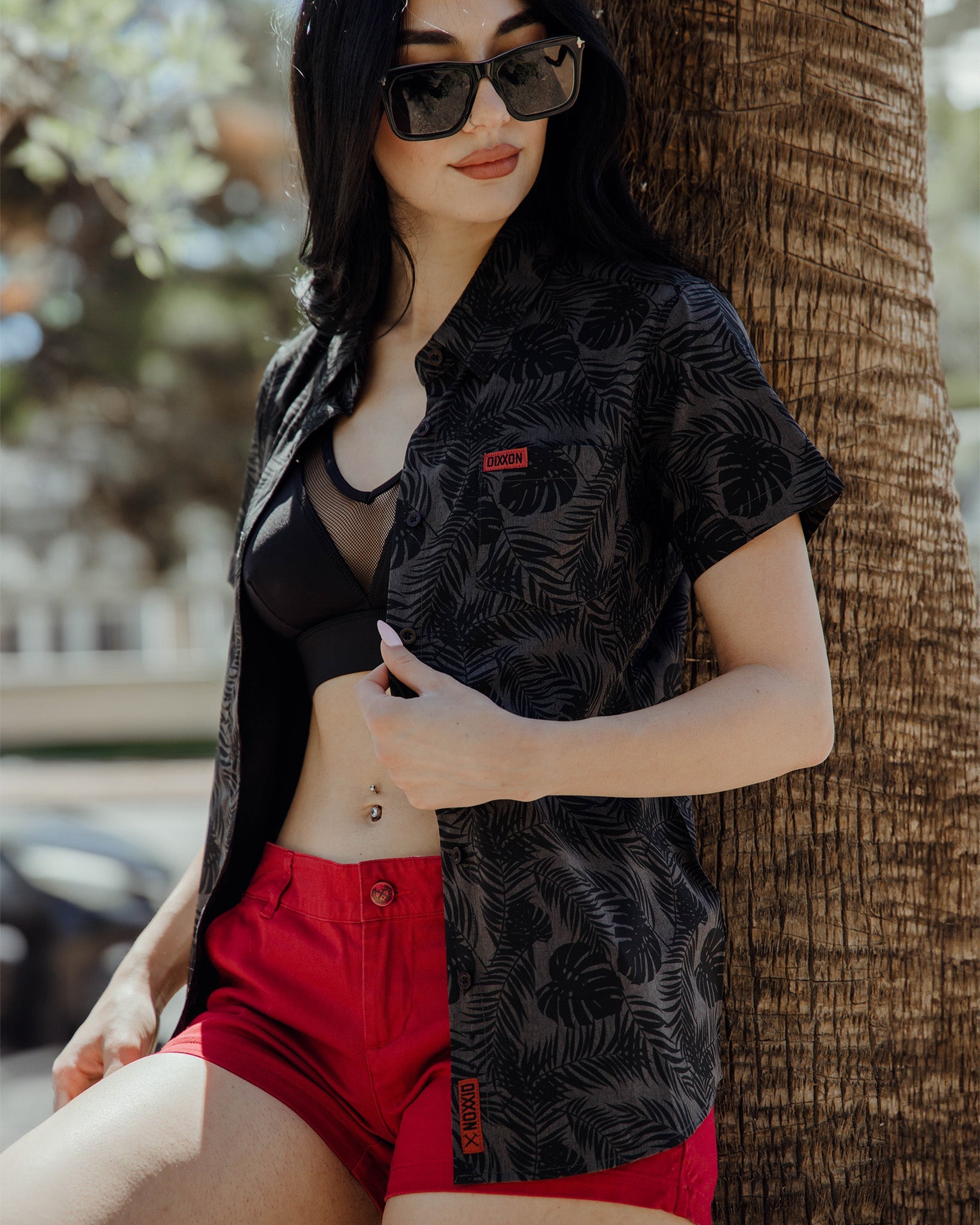 Women's Corcovado Camo Party Shirt - Black & Gray - Dixxon Flannel Co.