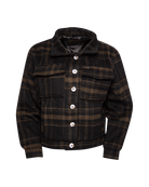Women's Cropped Shacket - Brown & Black - Dixxon Flannel Co.