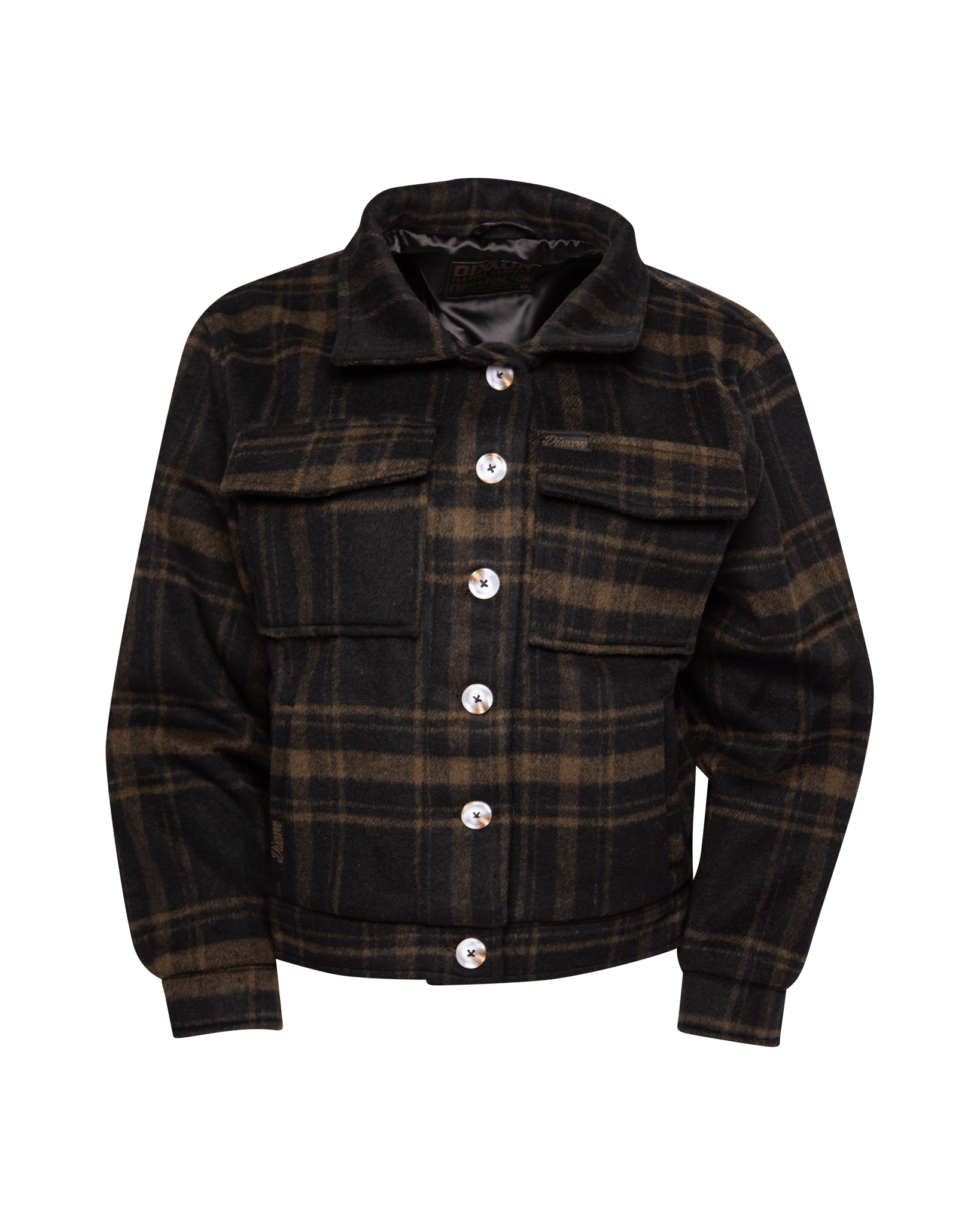 Women's Cropped Shacket - Brown & Black - Dixxon Flannel Co.
