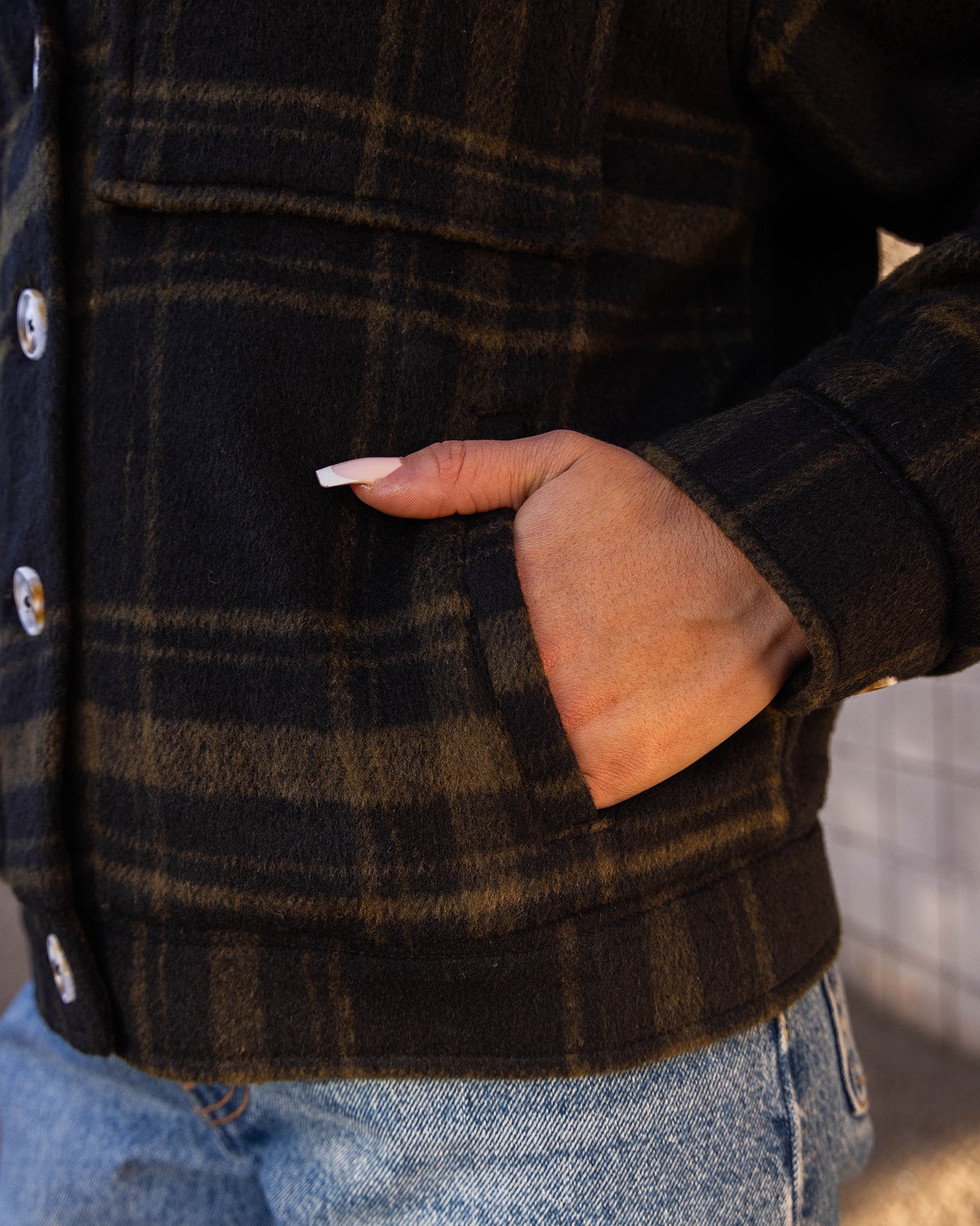 Women's Cropped Shacket - Brown & Black | Dixxon Flannel Co.