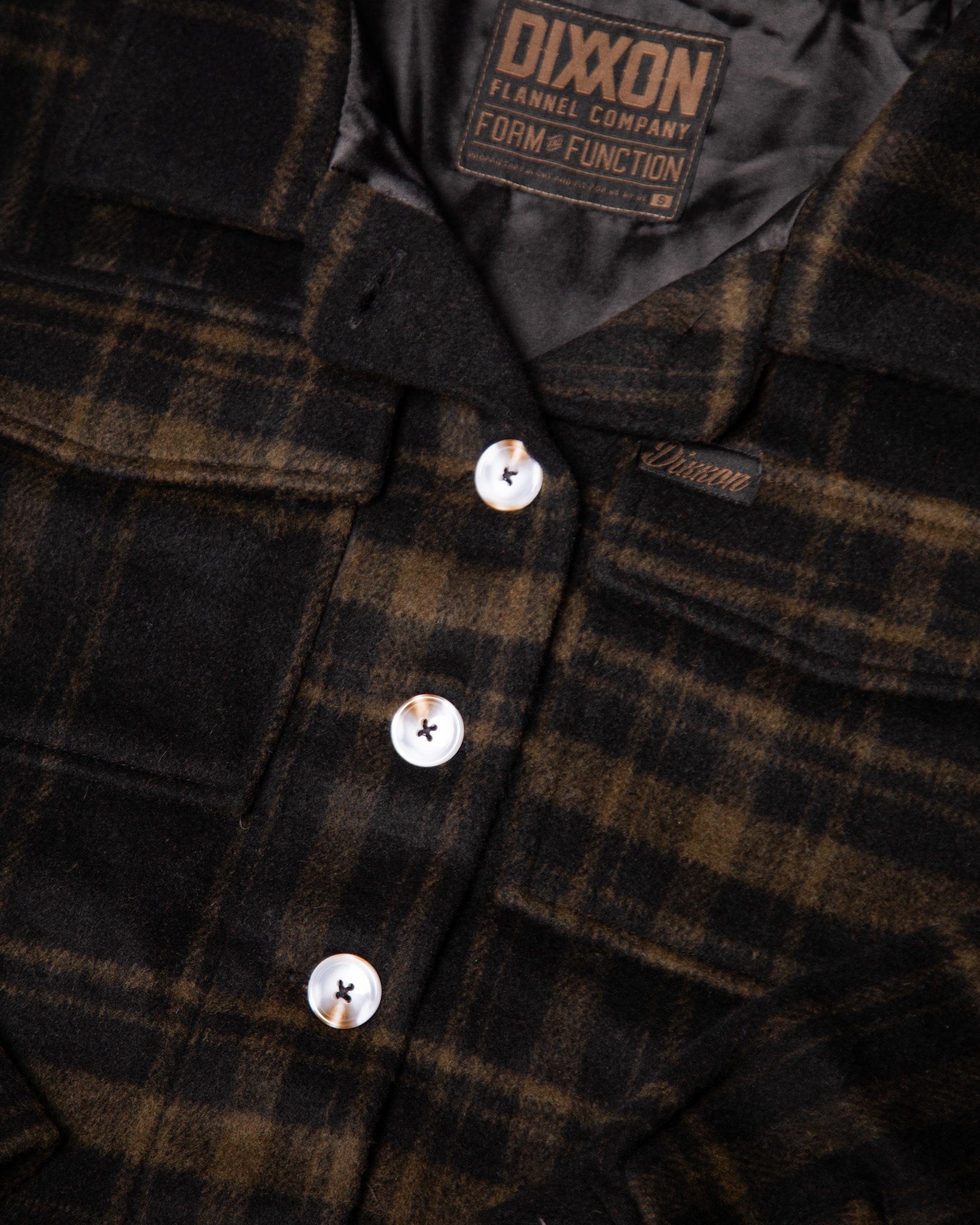 Women's Cropped Shacket - Brown & Black - Dixxon Flannel Co.