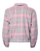 Women's Cropped Shacket - Gray & Pink - Dixxon Flannel Co.