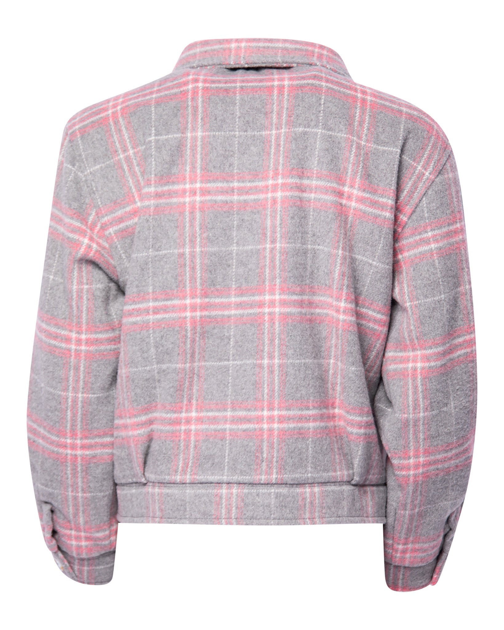 Women's Cropped Shacket - Gray & Pink - Dixxon Flannel Co.