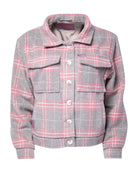Women's Cropped Shacket - Gray & Pink - Dixxon Flannel Co.