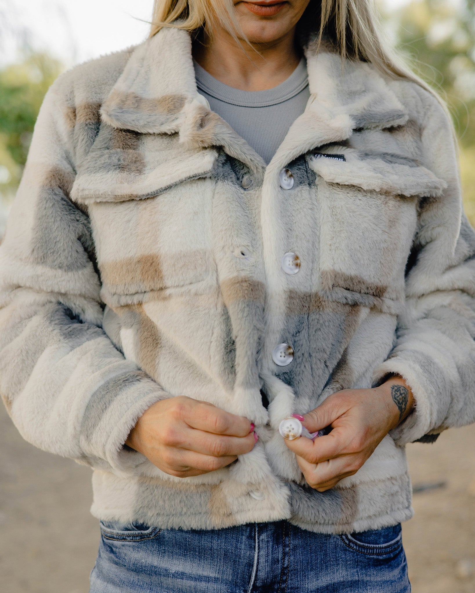 Women's Cropped Shacket - Morning Mist - Dixxon Flannel Co.