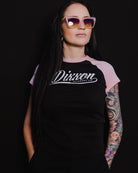 Women's Cursive Crop Top - Black & Pink - Dixxon Flannel Co.